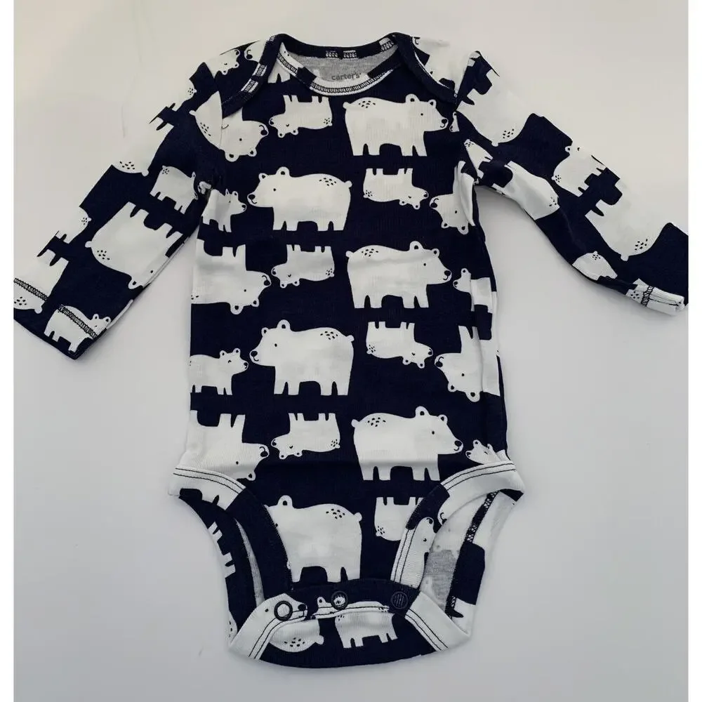 3‎ Months Carter's Bear Stripe Print 3 Piece Infant Set Long Sleeve Pants